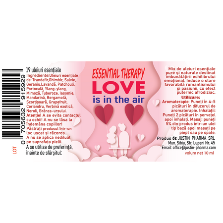 Ulei esential Love is in the air Essential Therapy, 10 ml, Justin Pharma 727113