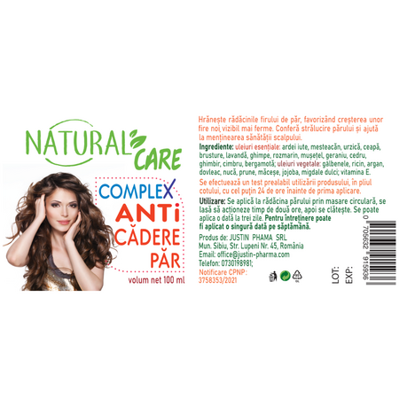Complex anti cadere par Natural Care, 100 ml, Justin Pharma 727167