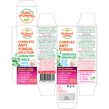 Complex antifungic pentru sanatatea unghiilor Natural Care, 20 ml, Justin Pharma 722052