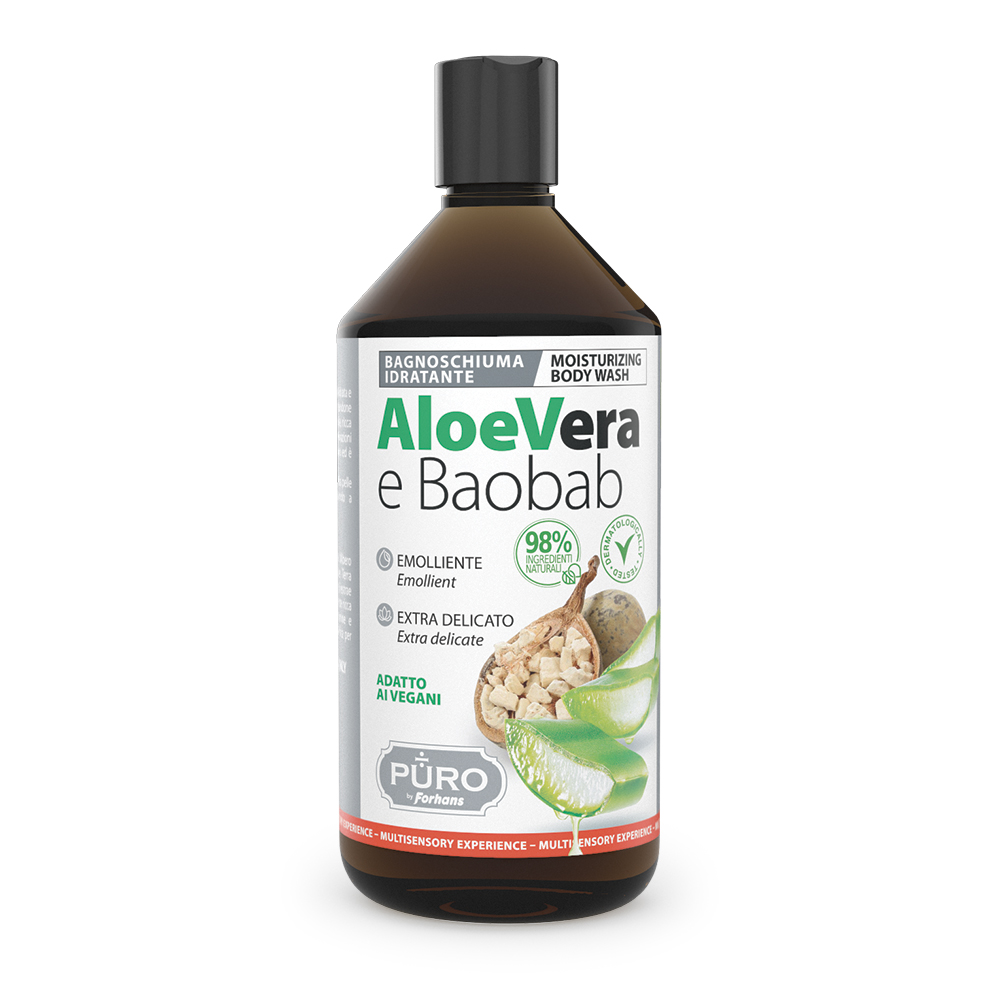 Gel de dus cu aloe si ulei de baobab, 500 ml, Puro by Forhans