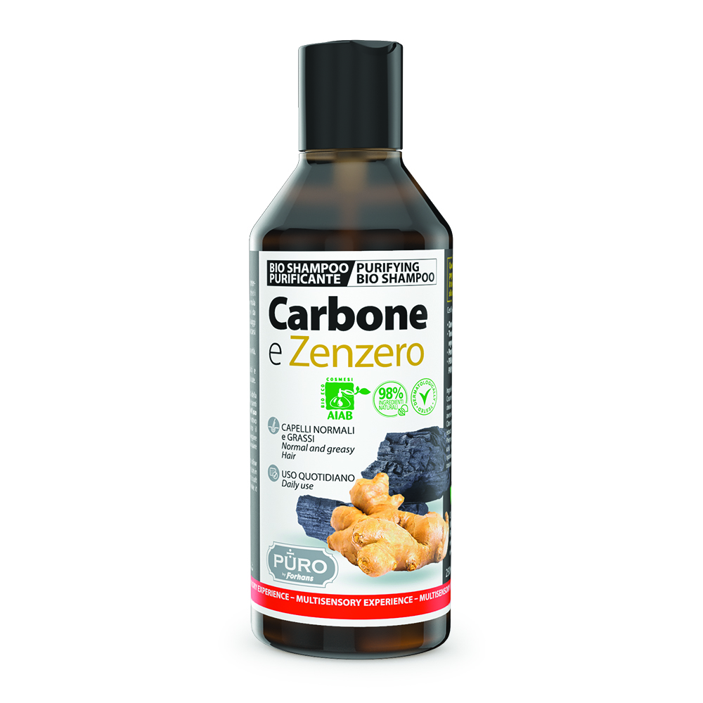 Sampon cu ghimbir si carbune, 250 ml, Puro by Forhans