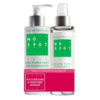 Pachet Gel purifiant de curatare No Spot, 200 ml + Lotiune tonica purifianta No Spot, 250 ml, Doctor Fiterman