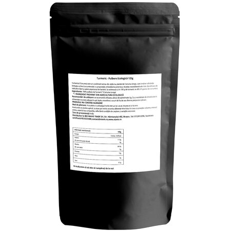 Turmeric pulbere ecologica, 125 g, Niavis 601679