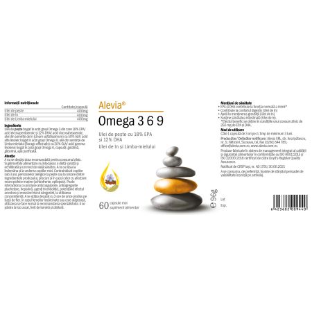 Pachet Omega 3 6 9, 60 + 60 capsule (1+1), Alevia 655891