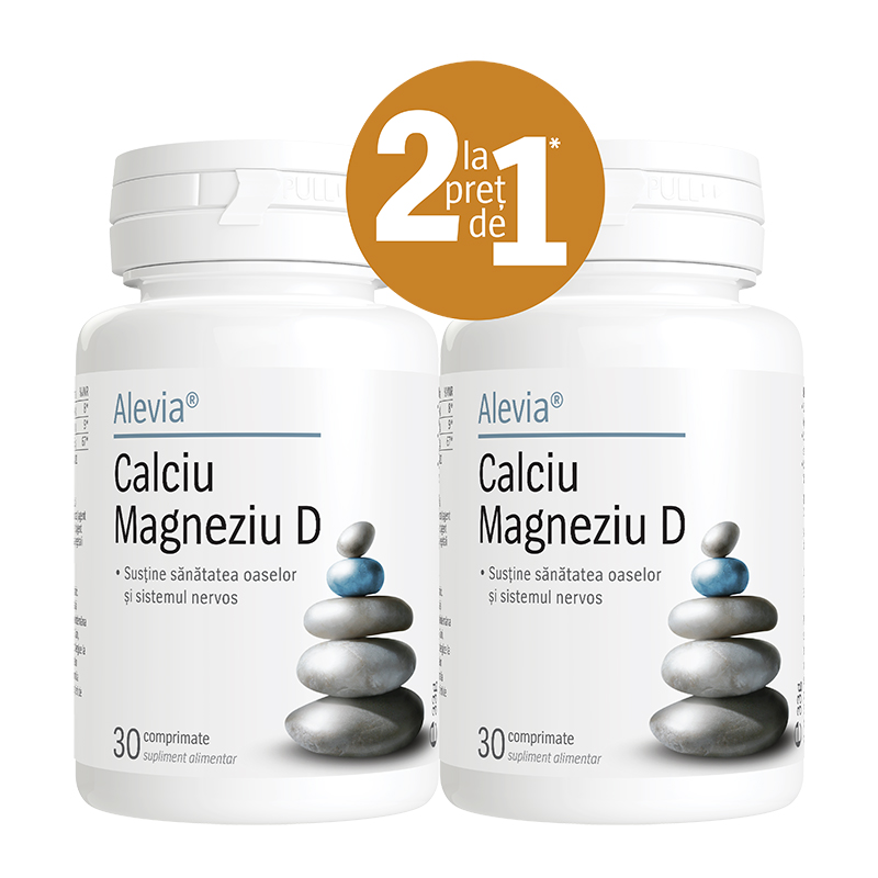 Pachet Calciu Magneziu D, 30 + 30 comprimate, Alevia