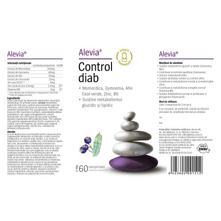 Pachet Control Diab, 60+60 comprimate (1+1), Alevia 655869