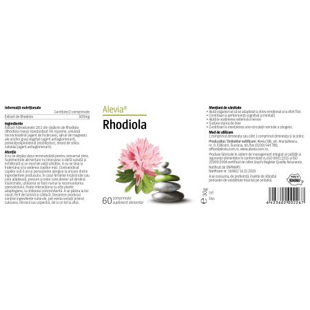 Pachet Rhodiola, 60+60 comprimate, Alevia 655878