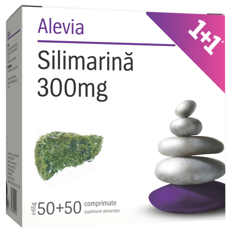 Pachet Silimarina 300 mg, 50+50 comprimate, Alevia