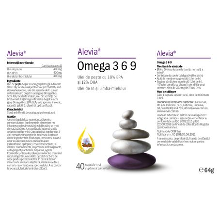 Omega 3 6 9, 40 comprimate, Alevia 655984