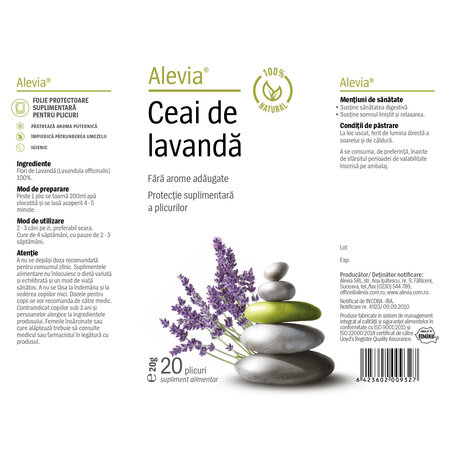 Ceai de lavanda, 20 plicuri, Alevia 618964