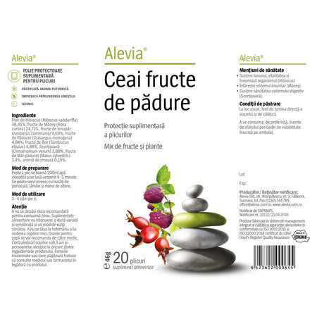Ceai fructe de padure, 20 plicuri, Alevia 618954