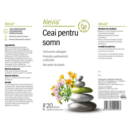 Ceai pentru Somn, 20 plicuri, Alevia 618997