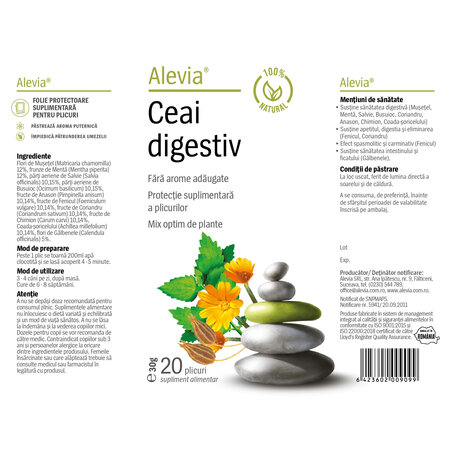 Ceai digestiv, 20 plicuri, Alevia 618943
