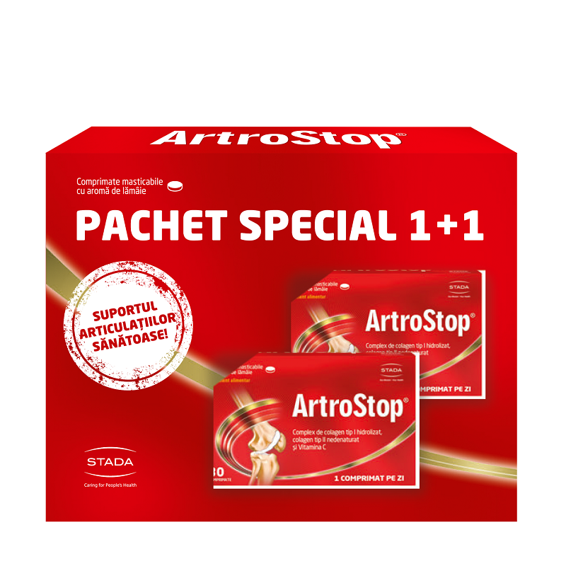 Pachet Artrostop Colagen, 30+30 comprimate, Stada