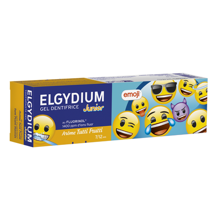 Pasta de dinti pentru copii 7-12 ani cu aroma tutti frutti Emoji, 50 ml, Elgydium 646843
