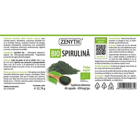 Bio Spirulina, 60 capsule, Zenyth 702821