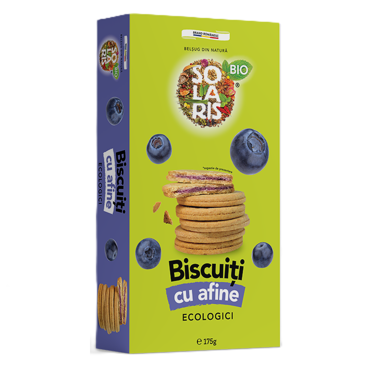 Biscuiti Bio cu afine, 175 g, Solaris