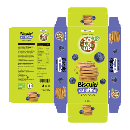 Biscuiti Bio cu afine, 175 g, Solaris 636672