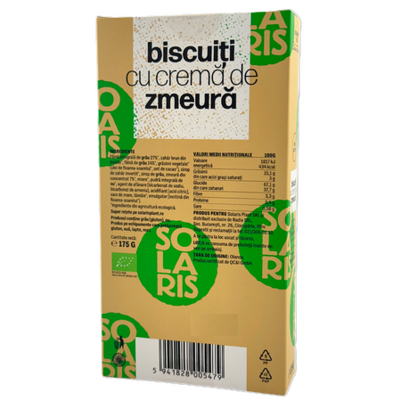 Biscuiti cu crema de zmeura, 175 g, Solaris 721968