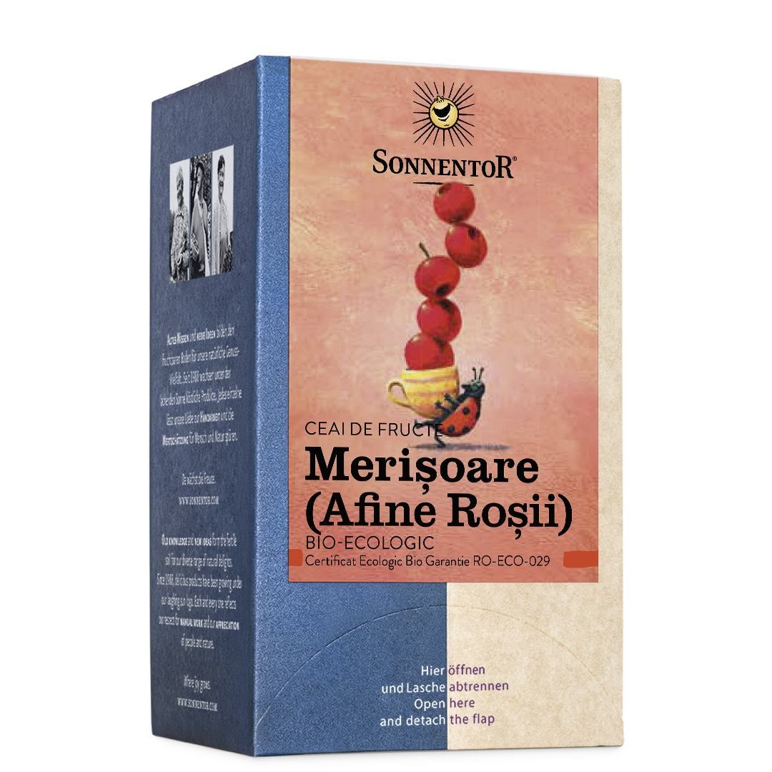 Ceai bio de fructe merisoare, 18 plicuri, Sonnentor