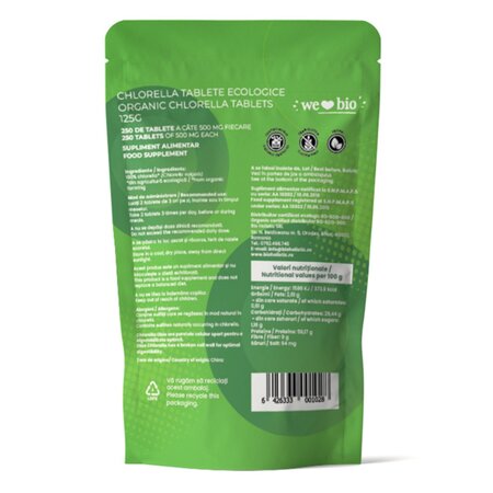 Chlorella pulbere ecologica, 125 g, Obio 739219