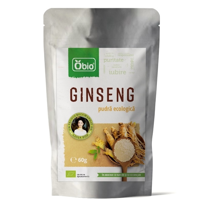 Pudra Bio de Ginseng Panax, 60 g, Obio