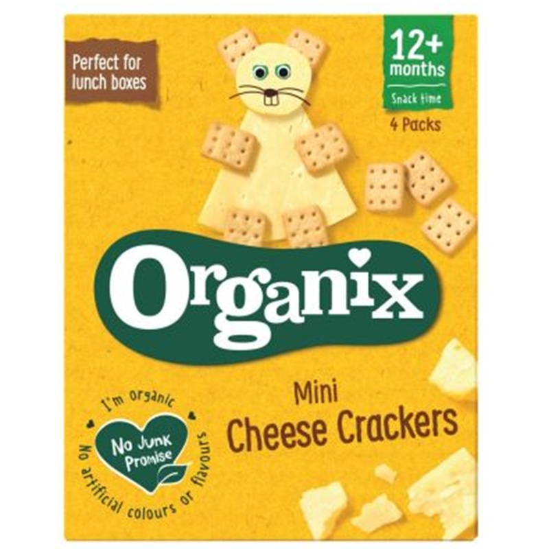 Biscuiti organici mini cu cascaval. Goodies, 4x20 g, Organix