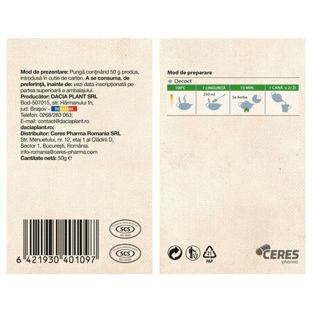 Ceai de crusin, 50 g, Dacia Plant 736586