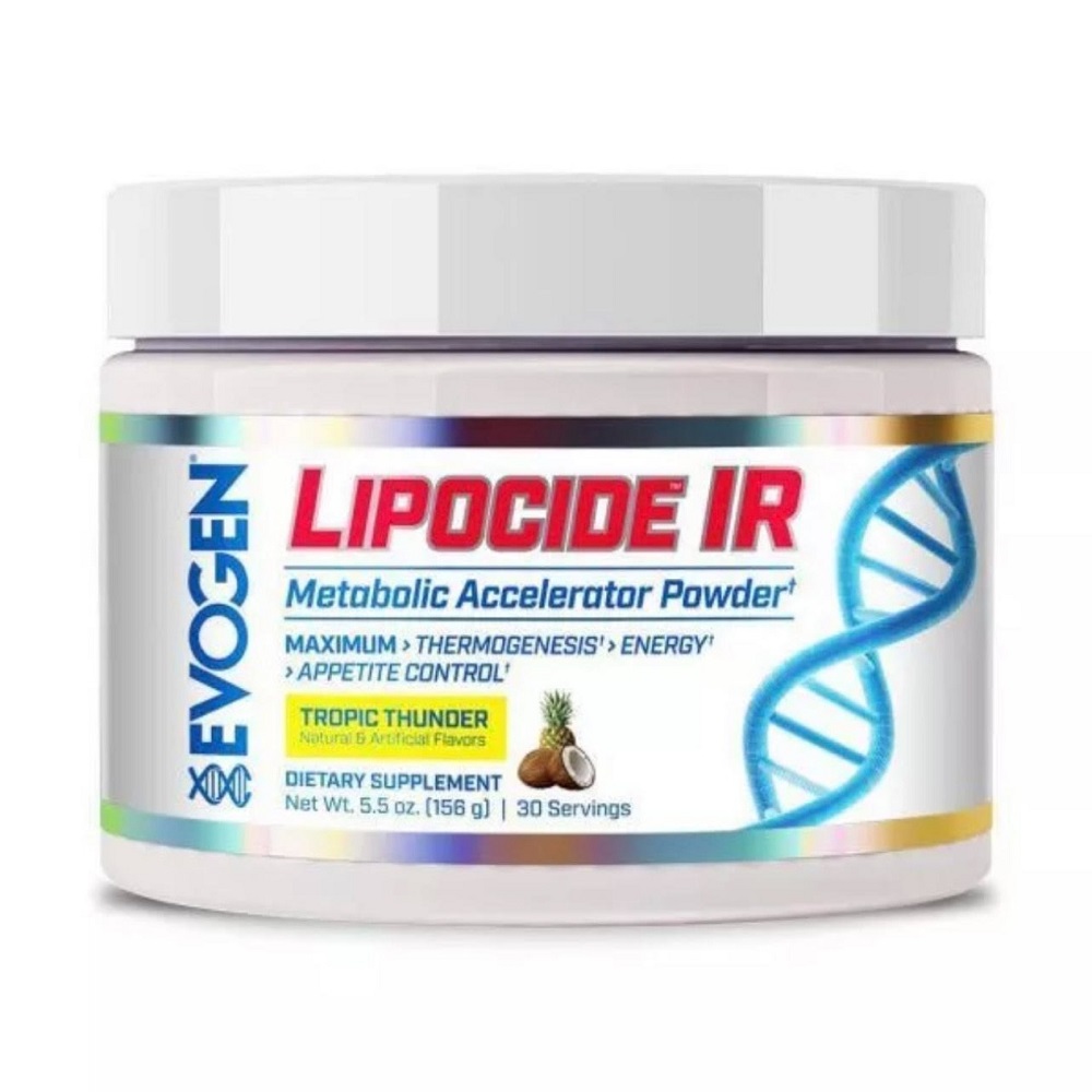 Pulbere pentru accelerarea metabolismului cu aroma de fructe tropicale Lipocide IR, 156 gr, Evogen Nutrition