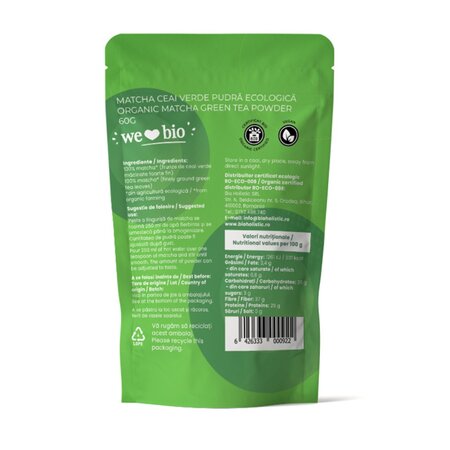 Matcha pudra ecologica, 60 g, Obio 739218