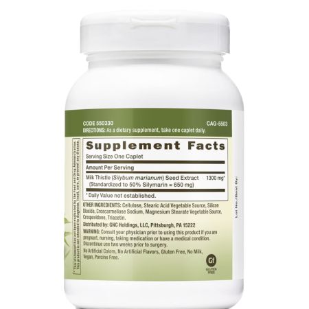 Silimarina Milk Thistle Herbal Plus, 1300 mg, 60 tablete, GNC 675825