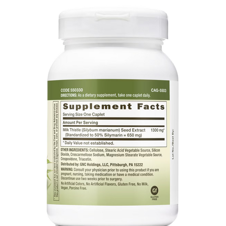 Silimarina Milk Thistle Herbal Plus, 1300 mg, 60 tablete, GNC 675825