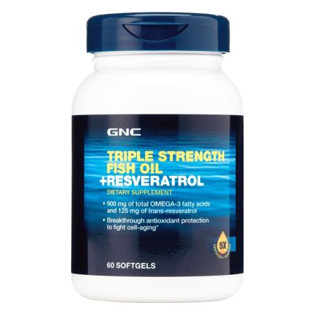 Triple Strength Ulei de Peste si Resveratrol (883411), 60 capsule, GNC