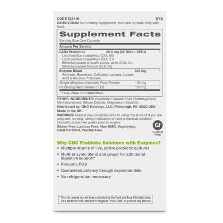 Probiotic Solutions cu enzime (424630), 30 capsule, GNC 648088