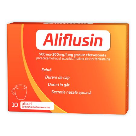 Aliflusin, 500 mg/200 mg/4 mg, 10  comprimate efervescente, Natur Produkt Pharma