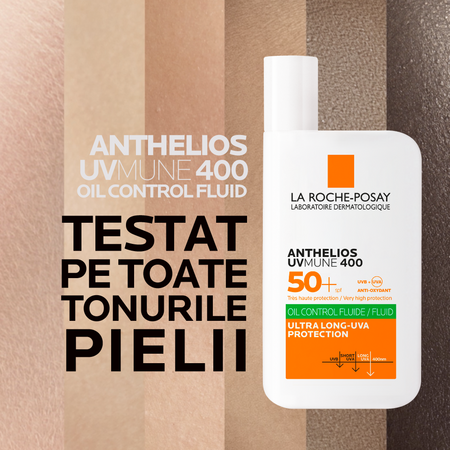 Fluid pentru fata cu protectie solara SPF 50+ Anthelios UVmune 400 Oil Control, 50 ml, La Roche-Posay 549885