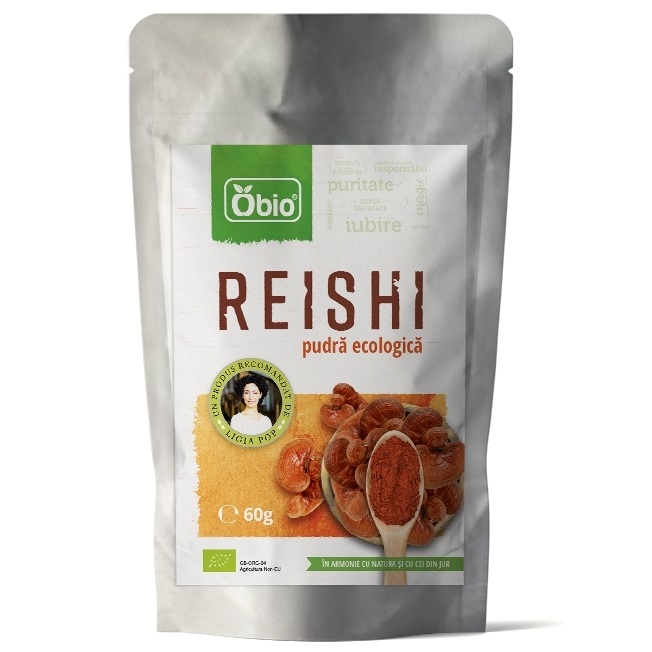 Reishi pulbere Bio, 60 g, Obio