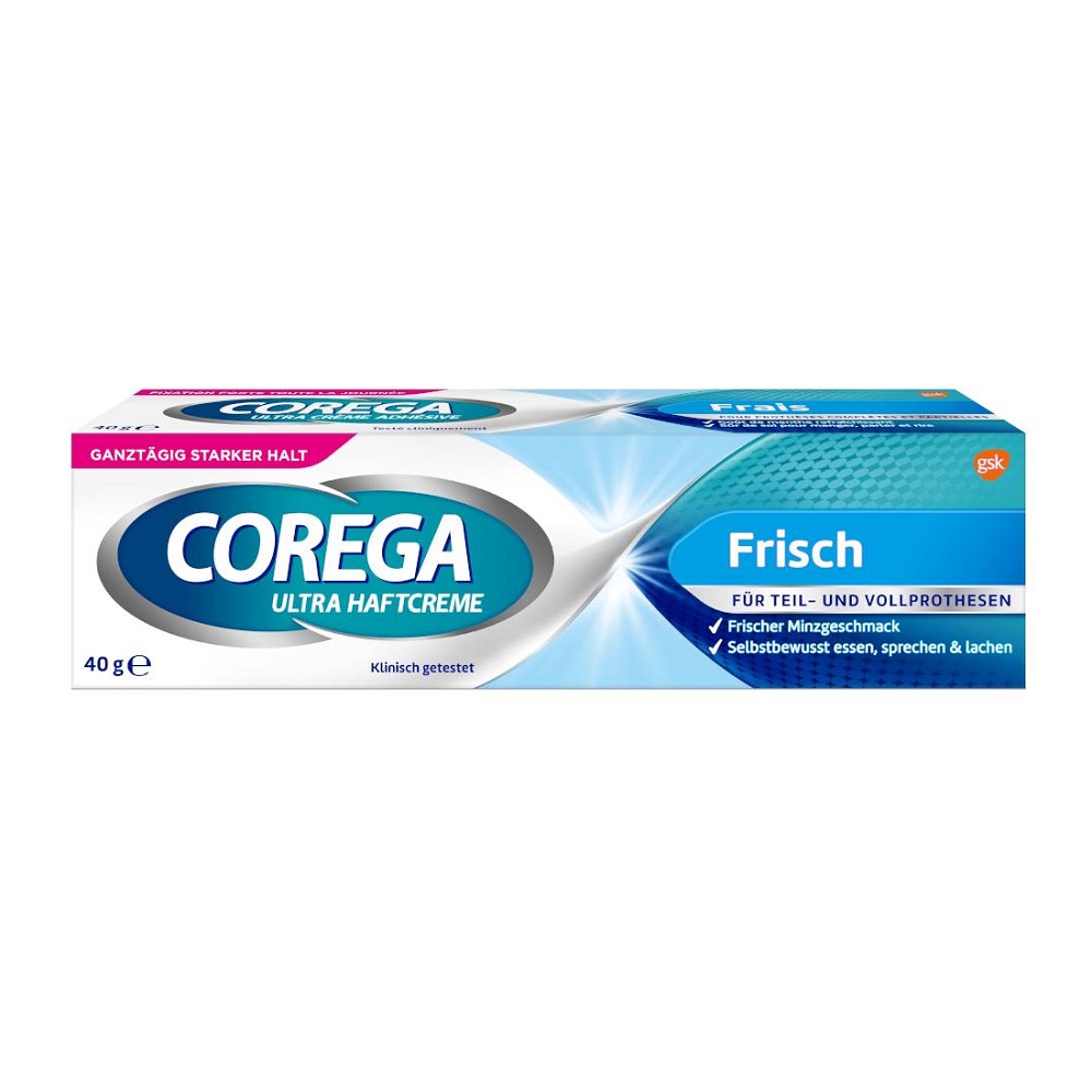 Crema adeziva Corega, pentru proteza dentara si respiratie proaspata, 40 g, Gsk