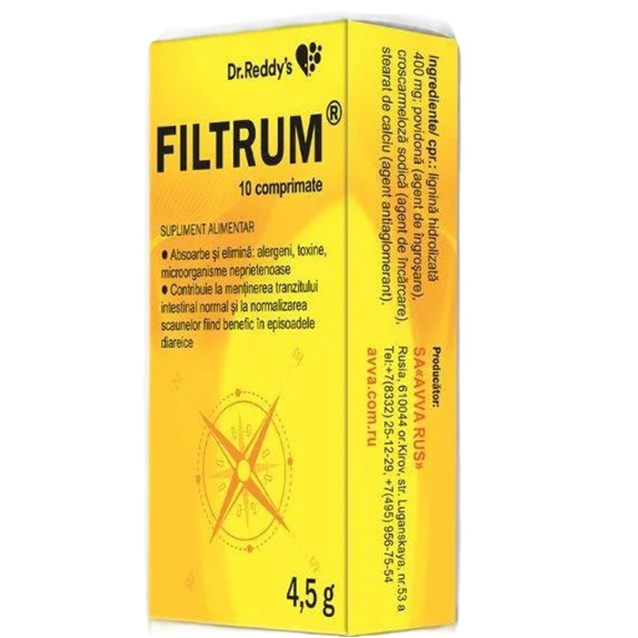 Filtrum, 10 comprimate, Dr Reddys