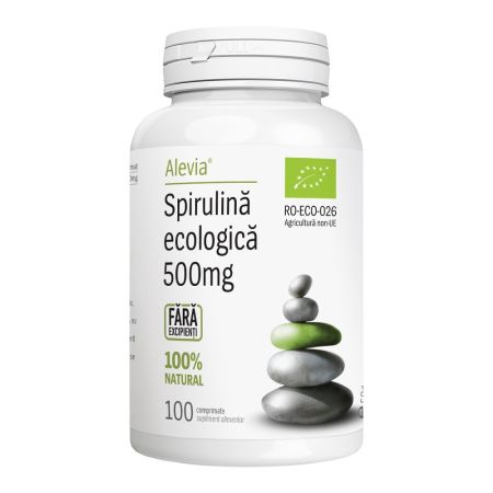 Spirulina ecologica, 500mg, 100 comprimate, Alevia