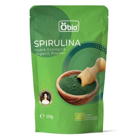 Spirulina pulbere ecologica, 250 g, Obio