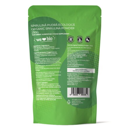 Pulbere de Spirulina Bio, 250 g, Obio 739221