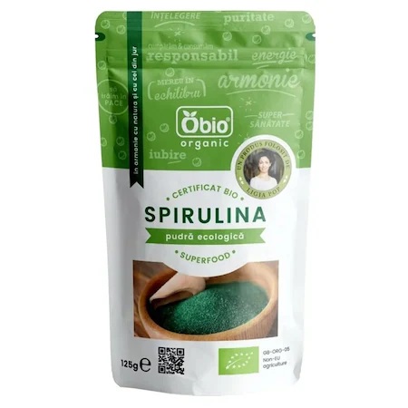 Spirulina pulbere Bio, 125 g, Obio