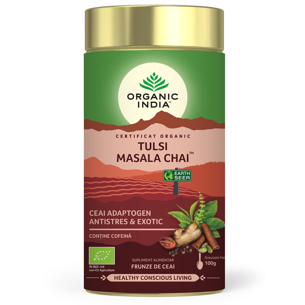 Ceai Bio Tulsi Masala Chai, 100 g, Organic India