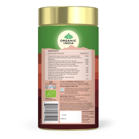 Ceai Bio Tulsi Masala Chai, 100 g, Organic India 714021