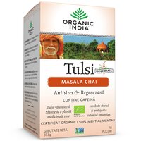 Ceai Bio Tulsi Masala Chai Antistres si Regenerant, 18 plicuri, Organic India
