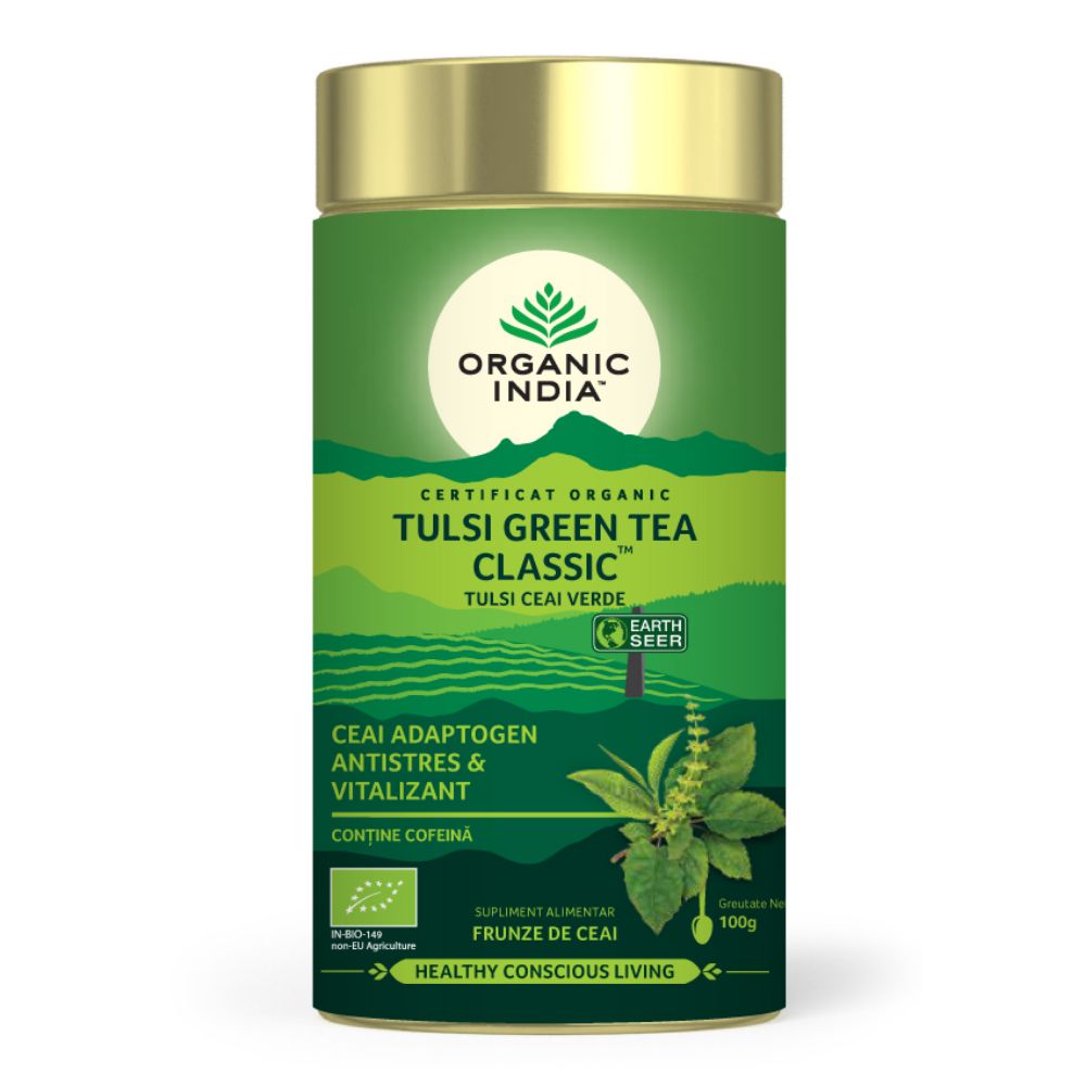 Tulsi Ceai Verde Bio, 100 g, Organic India