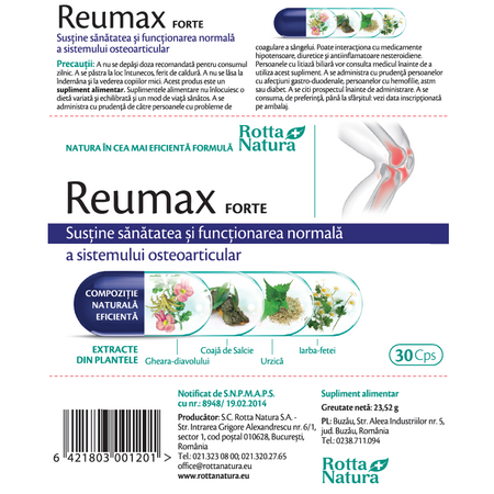 Reumax Forte, 30 capsule, Rotta Natura 598075