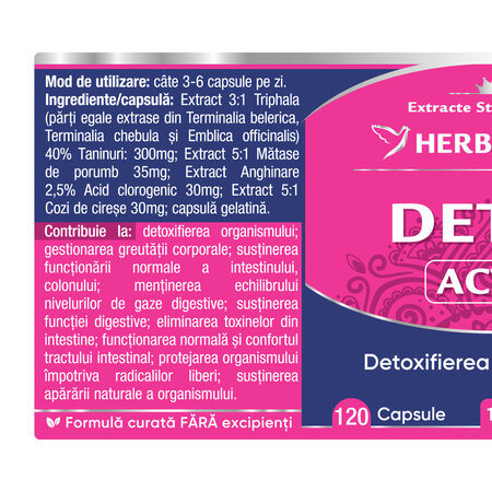 Detox Activ, 120 capsule, Herbagetica 688762