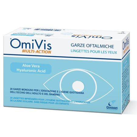 Servetele sterile oftalmice pentru igiena perioculara cu aloe vera si acid hialuronic OmiVis, 20 bucati, Omisan Farmaceutici